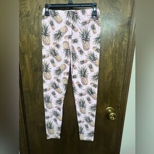 Pink Pineapple Leggings Size:one size
